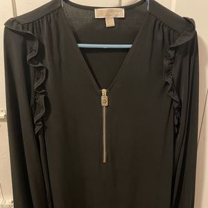 Michael Kors Gold Zippered Blouse